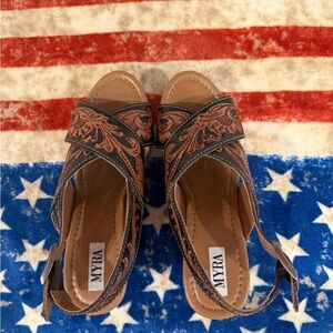 Myra Bag Black and Brown Sandals